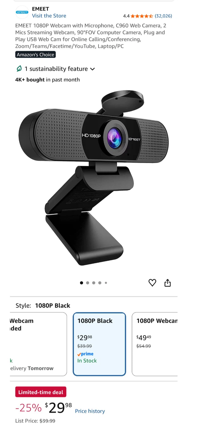 Emeet C960 1080P Webcam