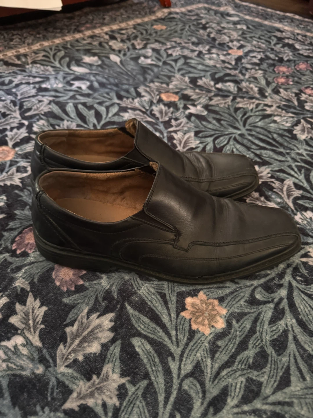 Florsheim Men's Black Leather Slip-On Dress Shoes - photo 2