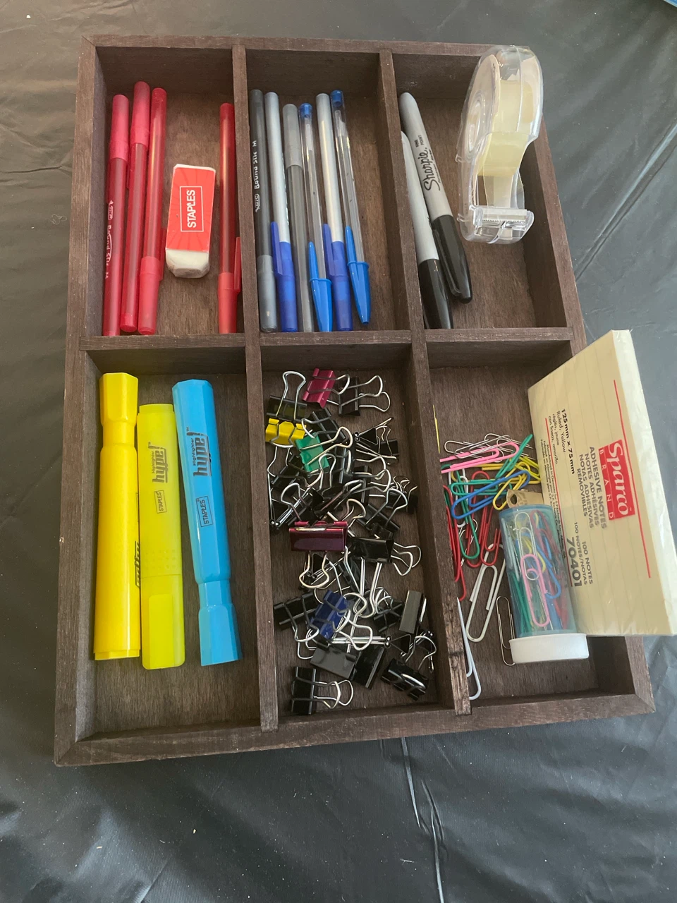 Desk Organizer with Assorted Office Supplies