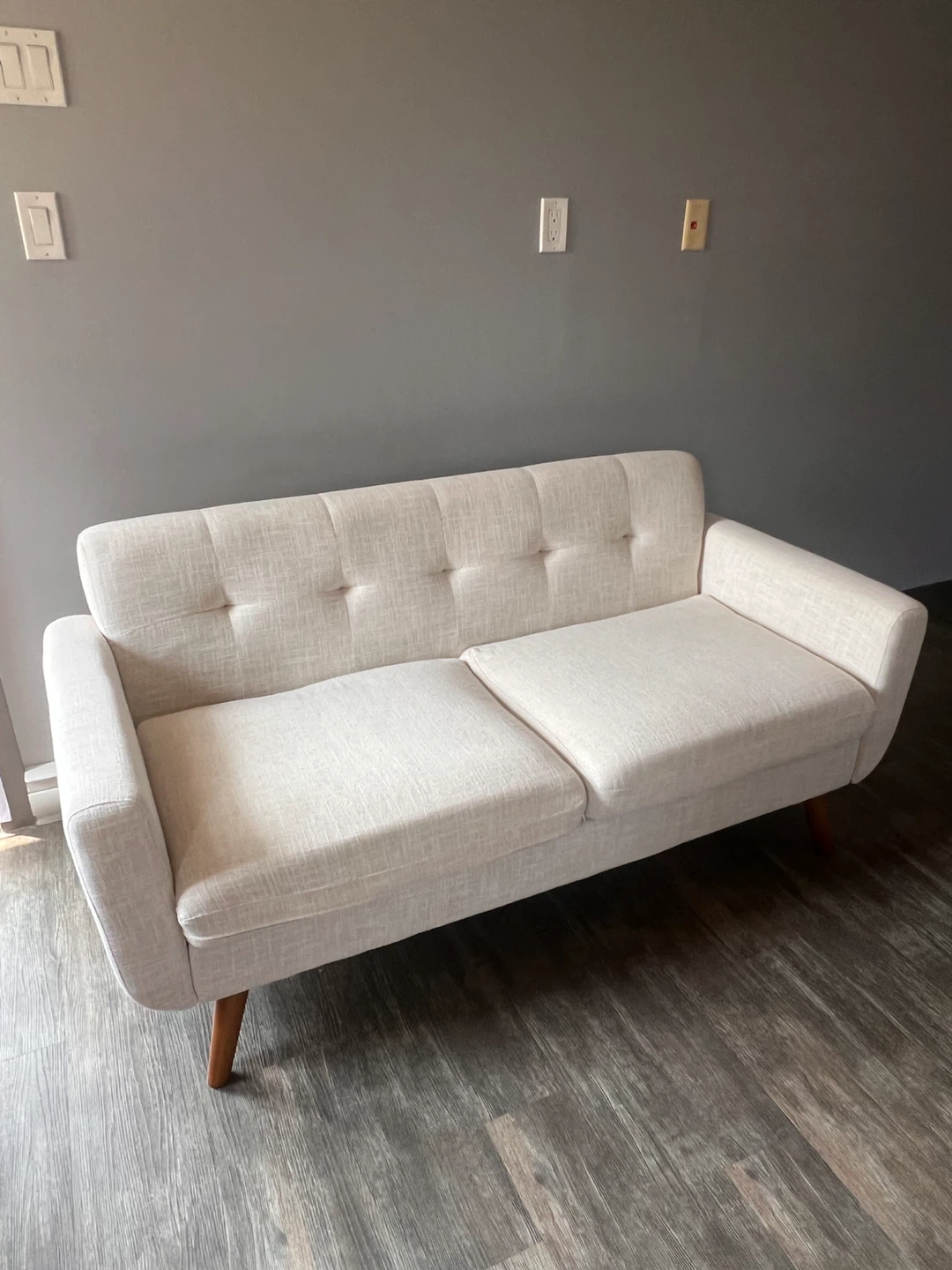 Cream Loveseat Sofa - photo 2