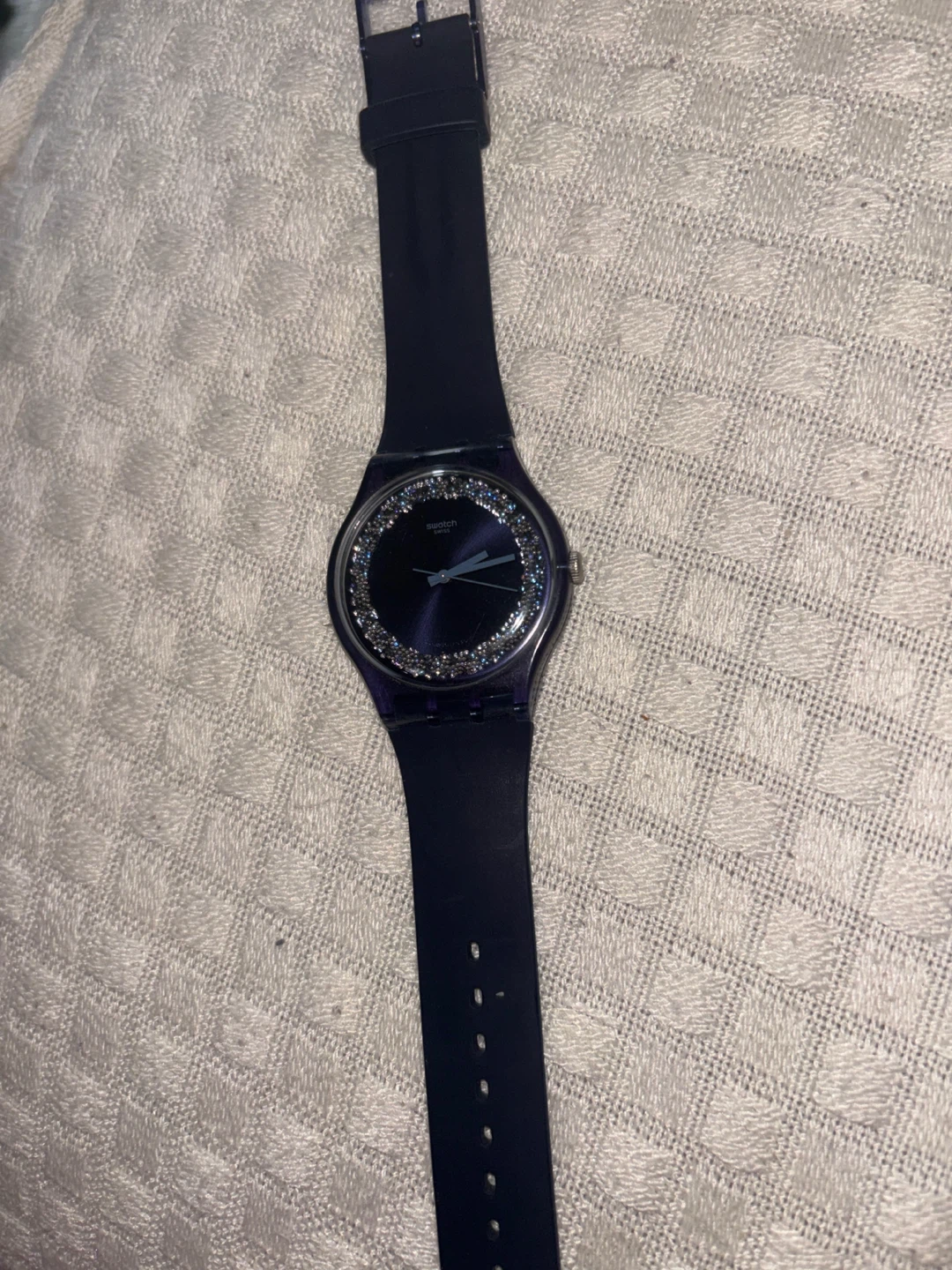 Swatch Watch with Rhinestone Bezel