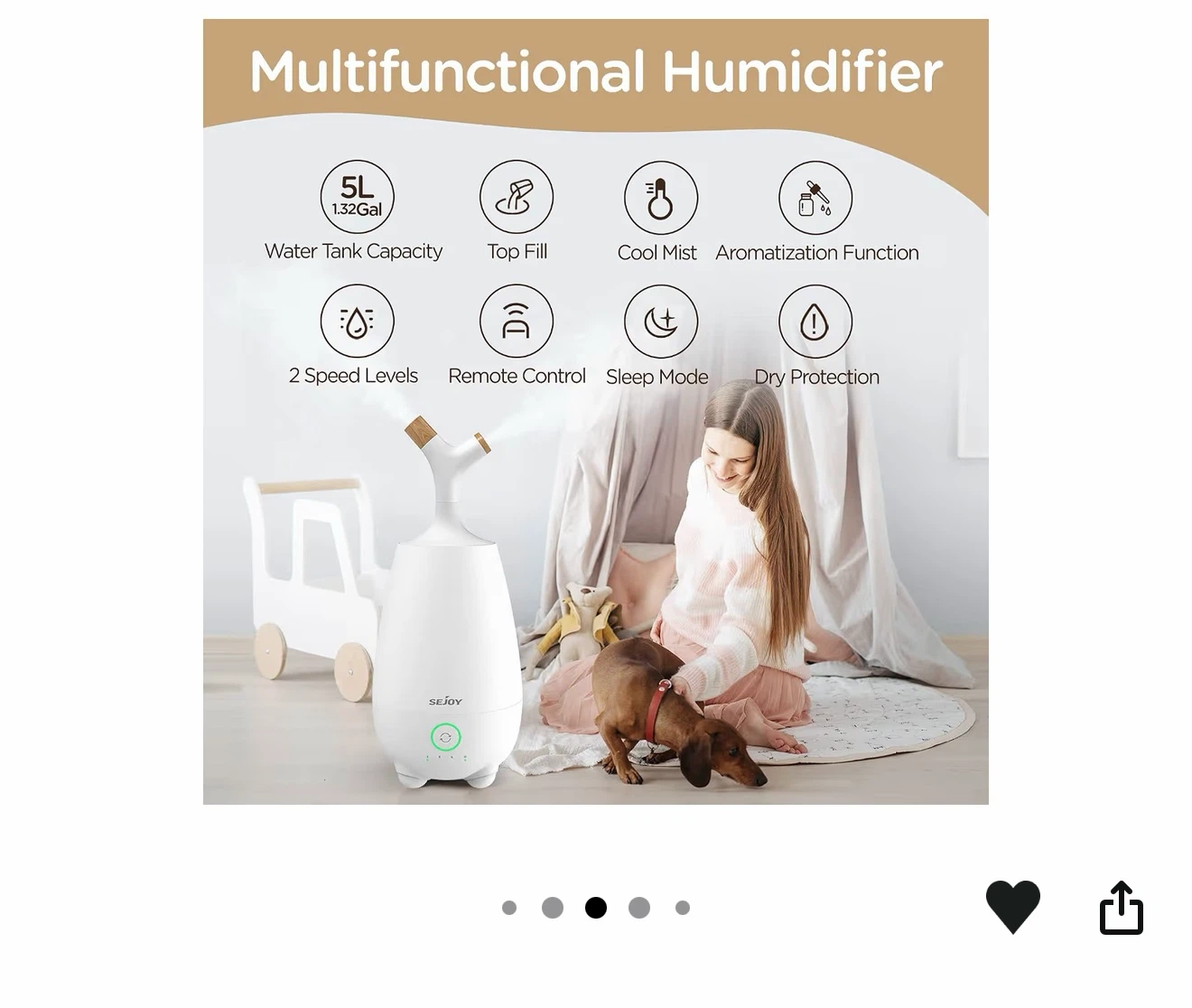 SEJOY Multifunctional Humidifier with Essential Oil Diffuser 5L - photo 4