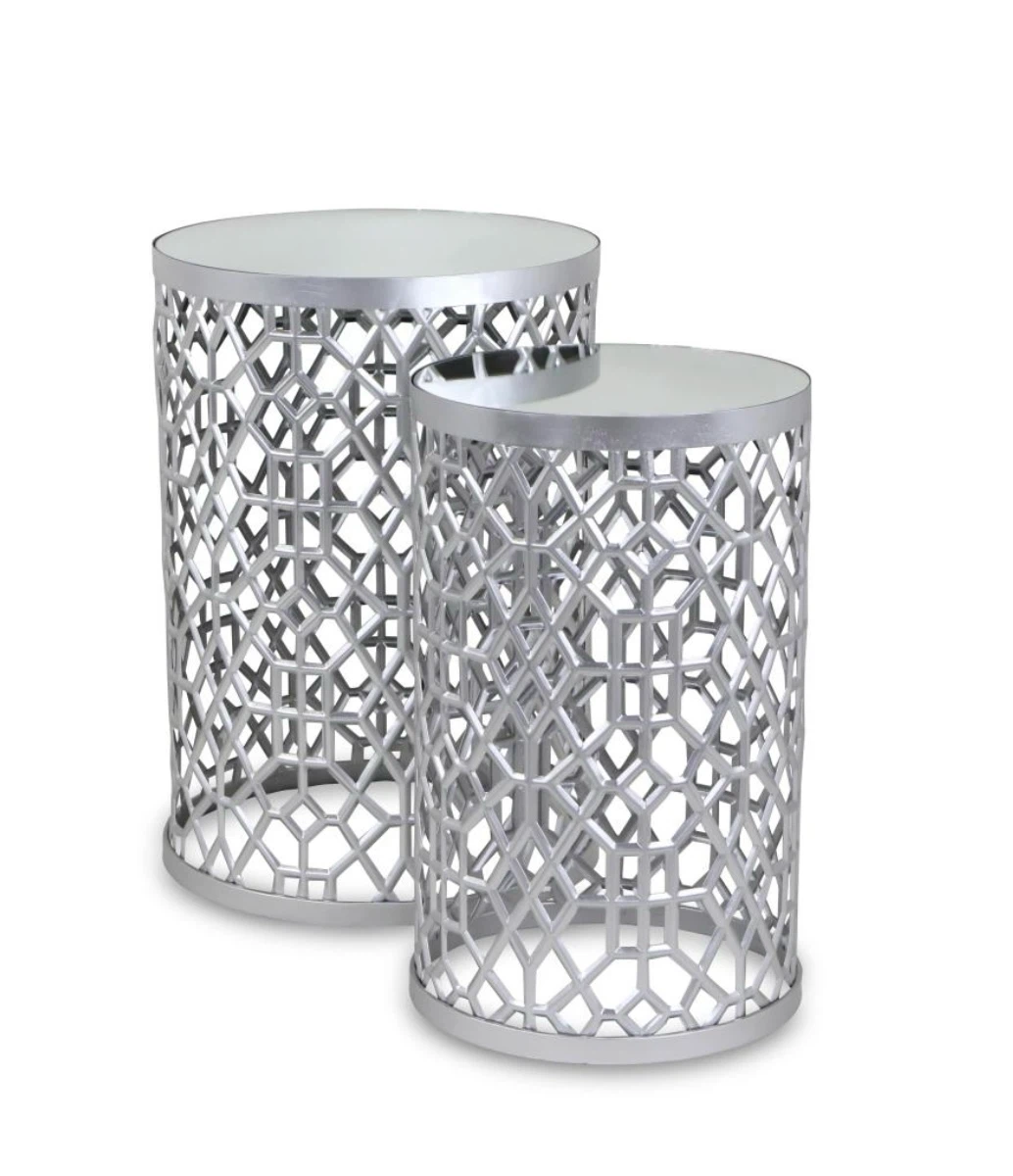 Set of 2 Geometric Accent Side Tables