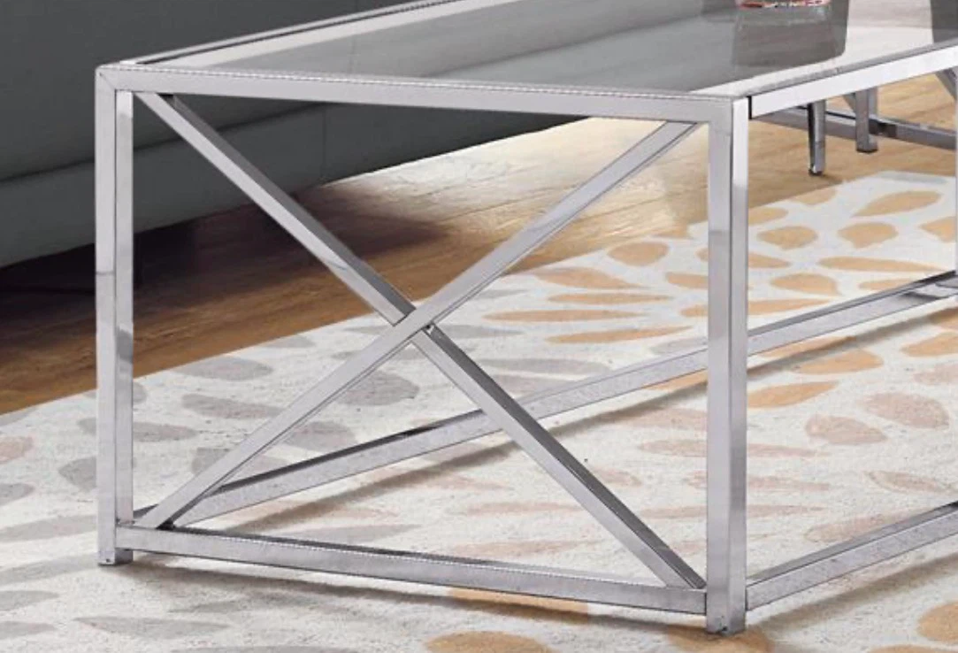 Monarch Glass Coffee Table - 44-in - Chrome - photo 2
