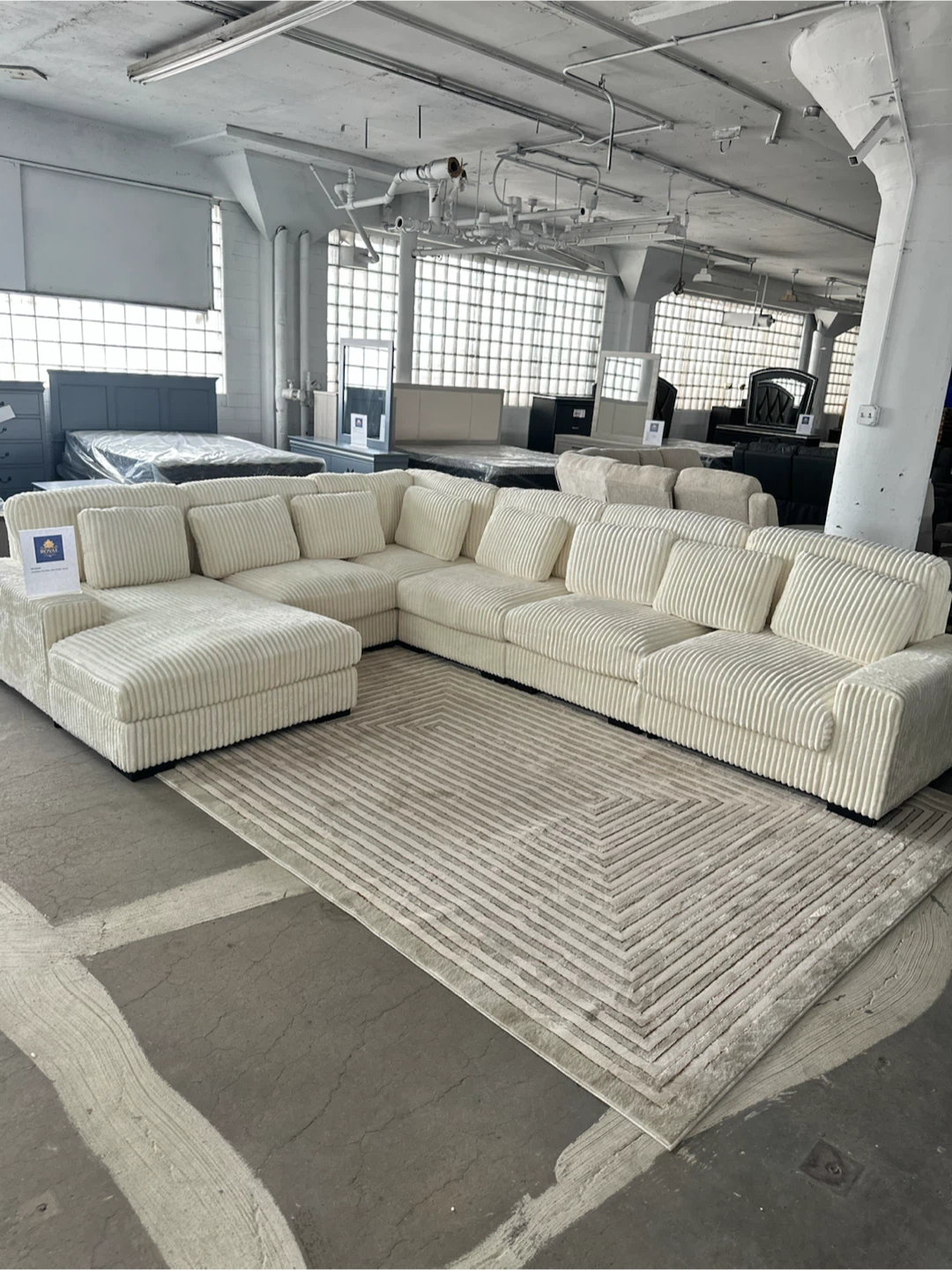 White L shape sectional