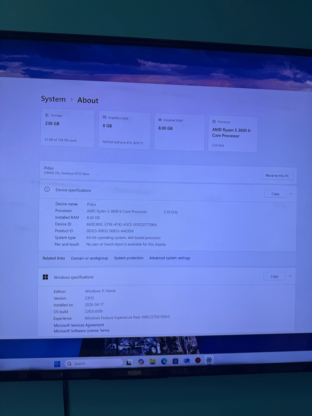 HP OMEN Gaming PC - NVIDIA GeForce RTX 3070 Ti, Ryzen 5 3600 - photo 2