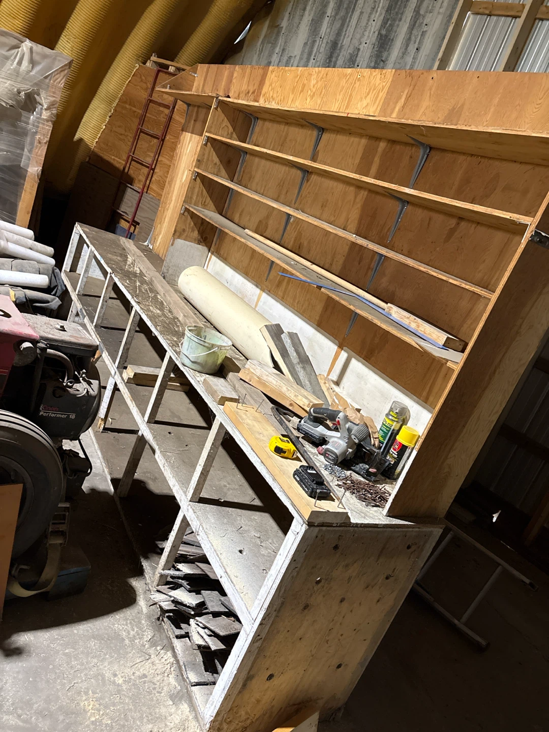 Large wooden shelving unit