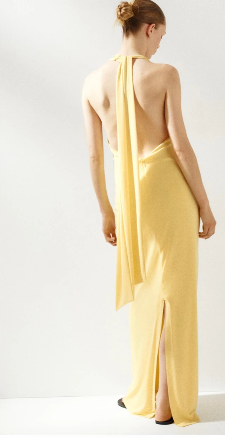 ZARA BNWT Yellow Halter Dress - photo 2