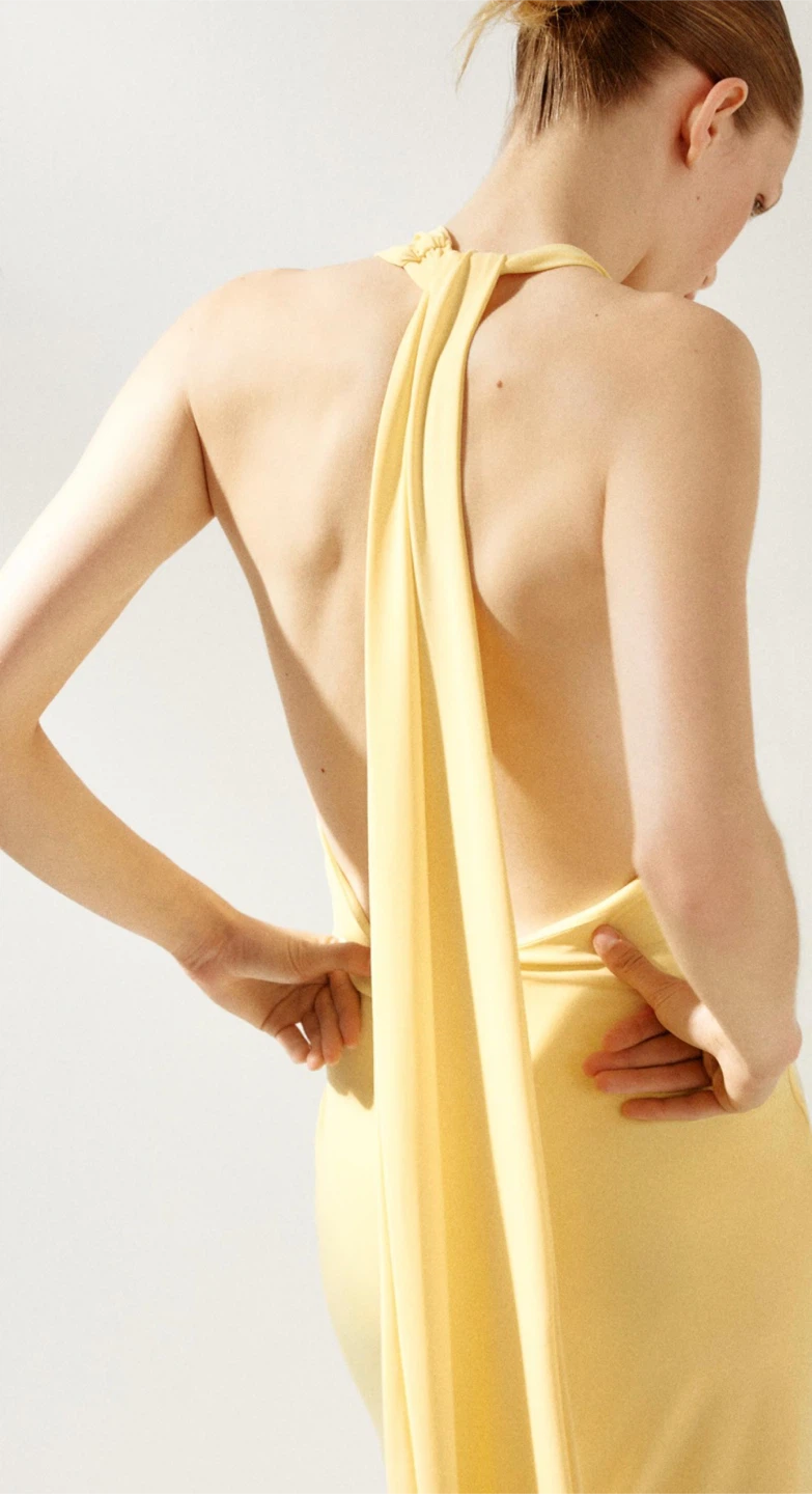 ZARA BNWT Yellow Halter Dress - photo 3