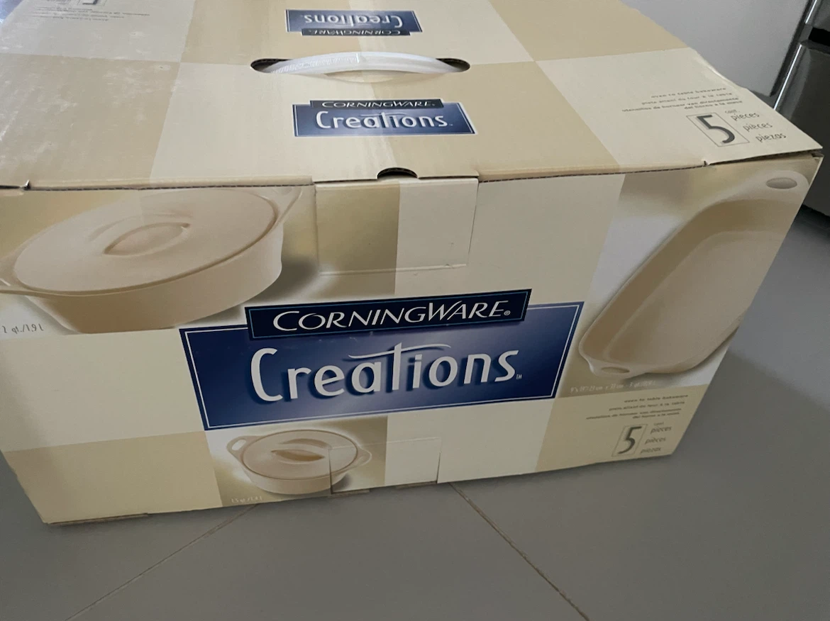 NEW! VINTAGE Corningware Creations 5-Piece Bakeware Set