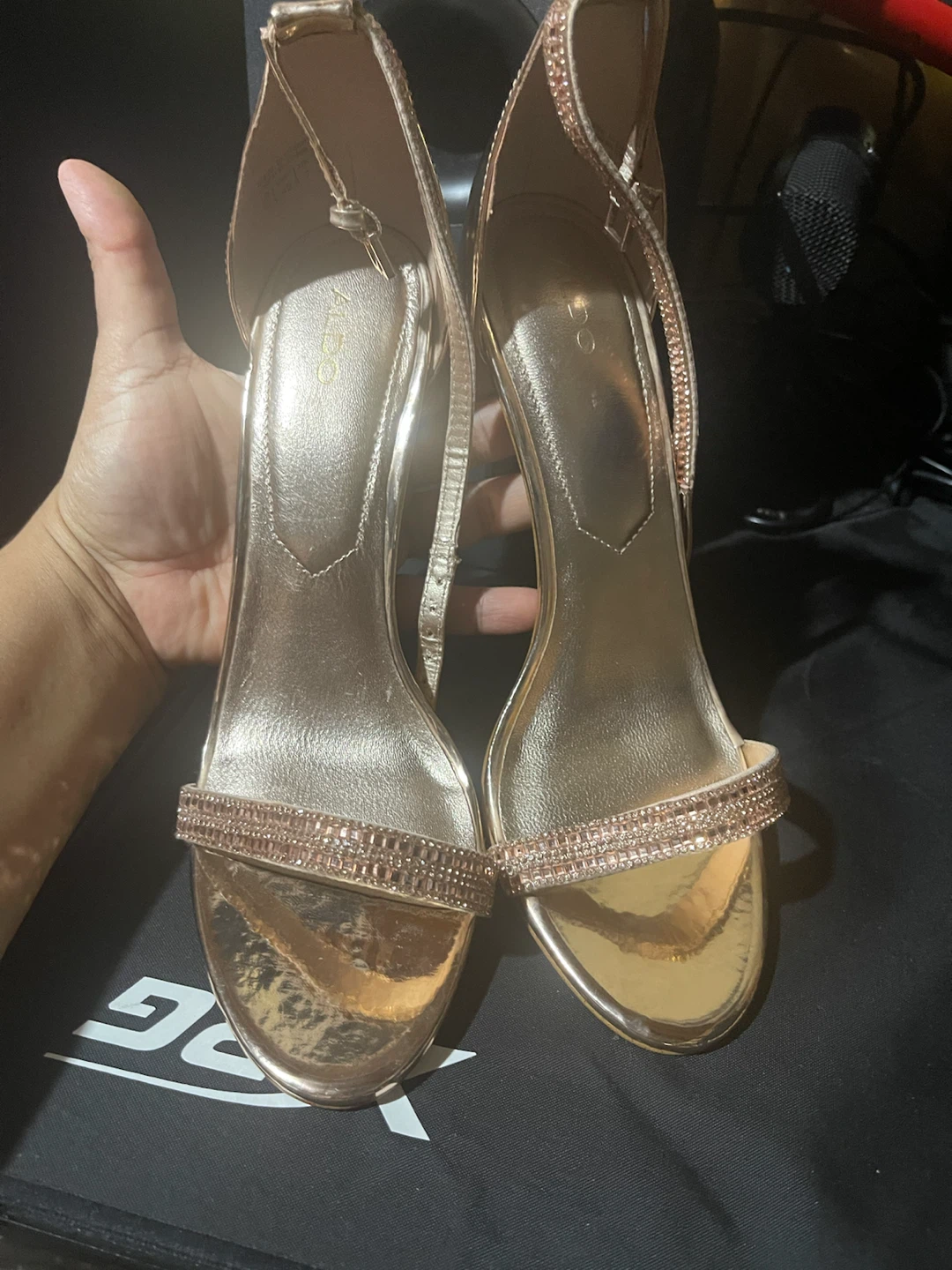 ALDO Rose Gold Embellished Heels