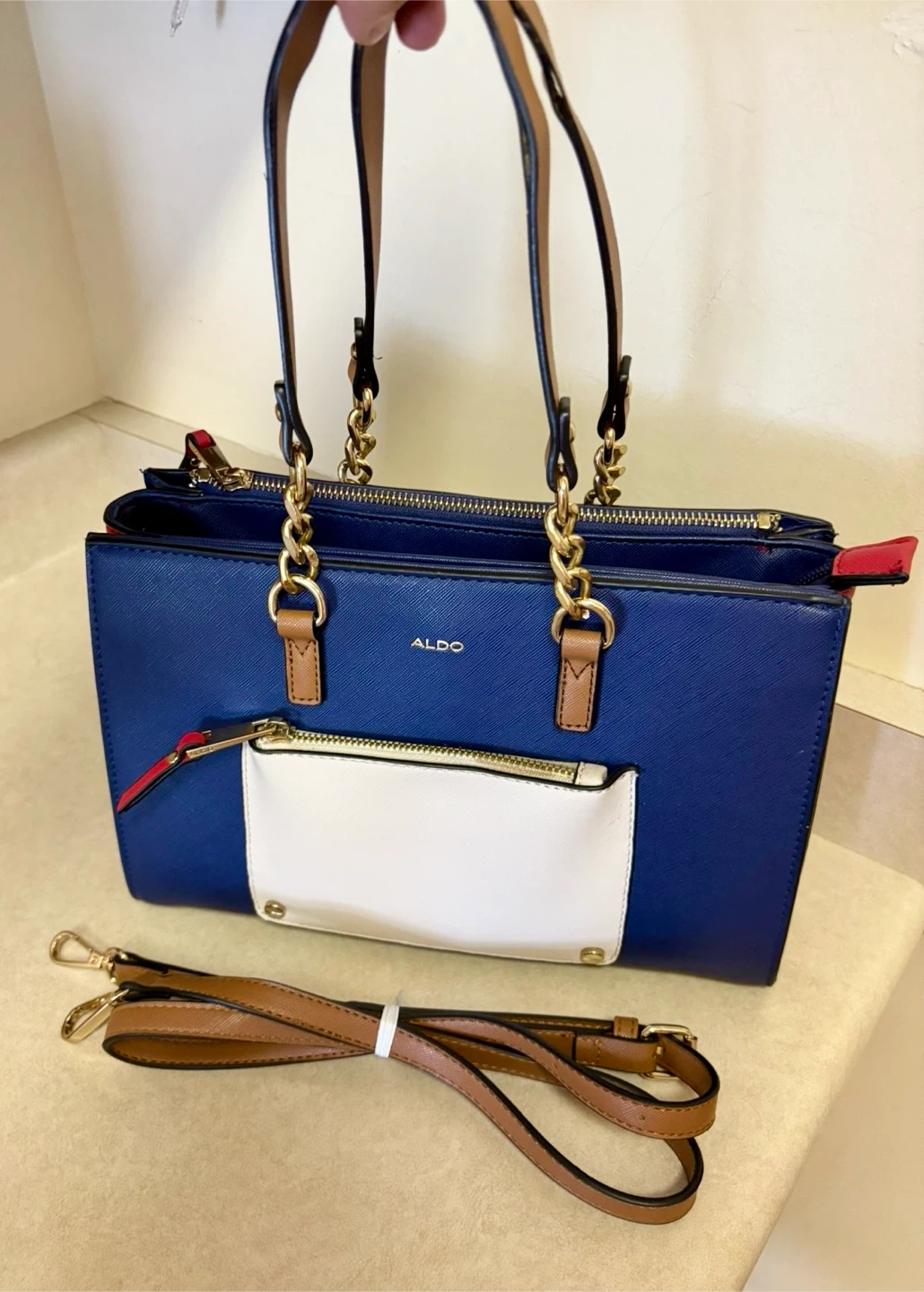 ALDO Crossbody Purse with Gold Chain Detail