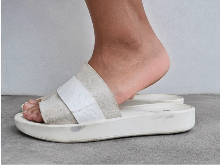 White and Beige Slide Sandals - photo 4