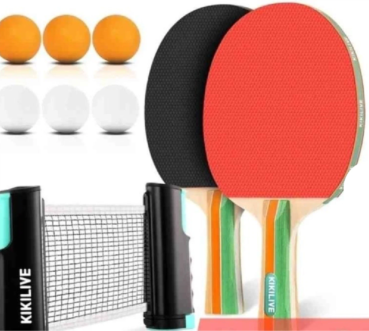KIKILIVE Pro-Grade Ping Pong Paddle Set with Foldable Net