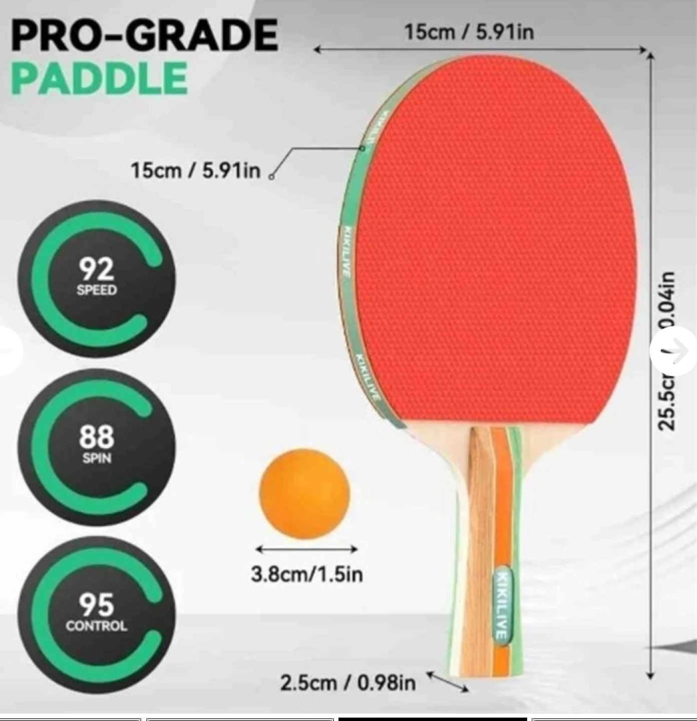 KIKILIVE Pro-Grade Ping Pong Paddle Set with Foldable Net - photo 3