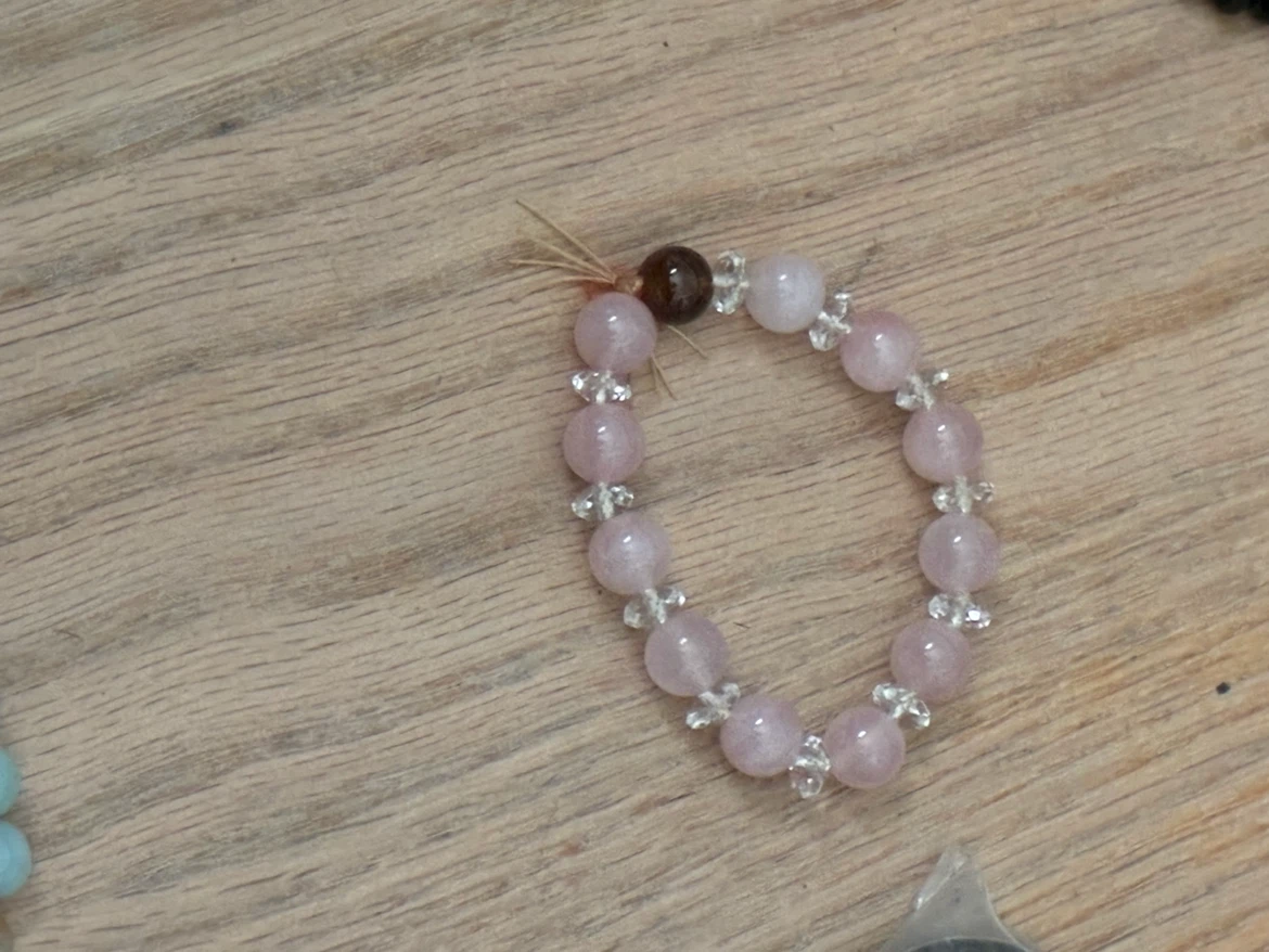 Pink Crystal Beaded Bracelet