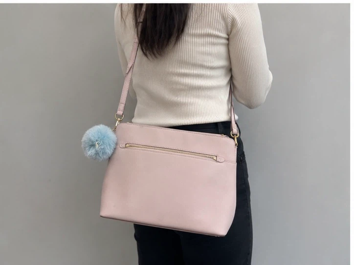 Michael Kors Pink Leather Crossbody Bag with Pom Pom - photo 2