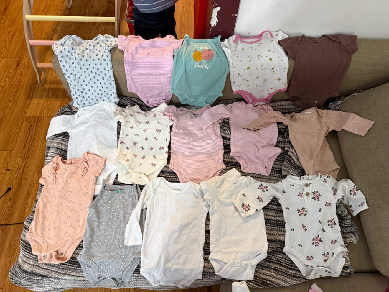baby girl onesies and pants size 6 months - photo 2