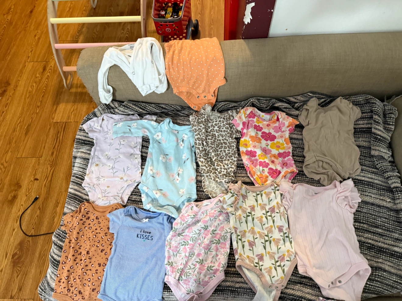 baby girl onesies and pants size 6 months - photo 3