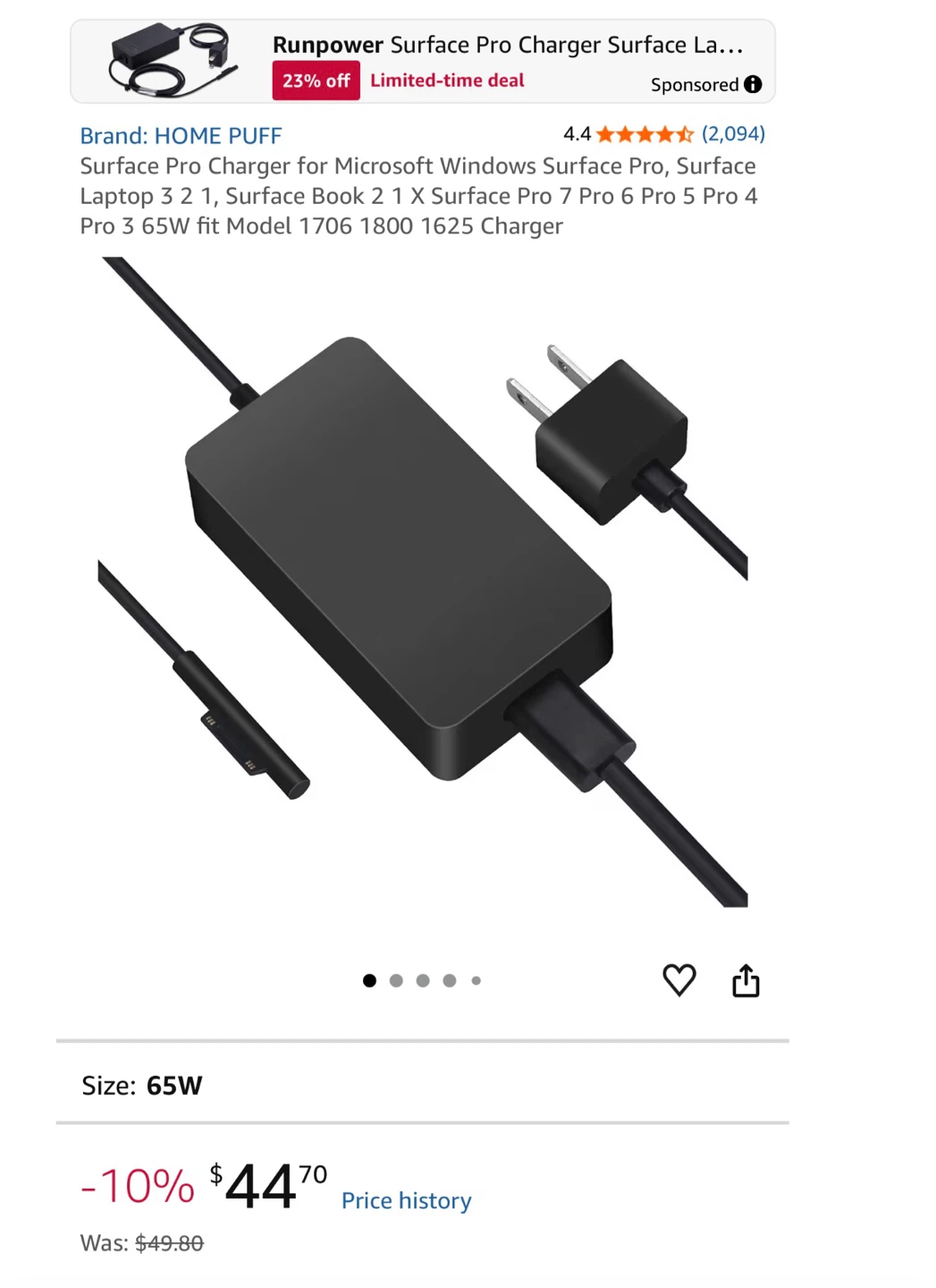 Microsoft Surface Pro AC Adapter Charger