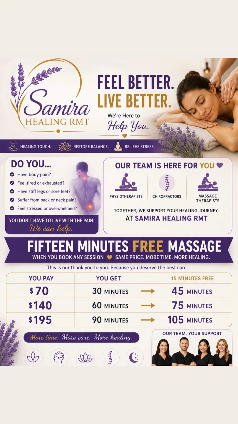 Samira Healing RMT Massage Therapy Session