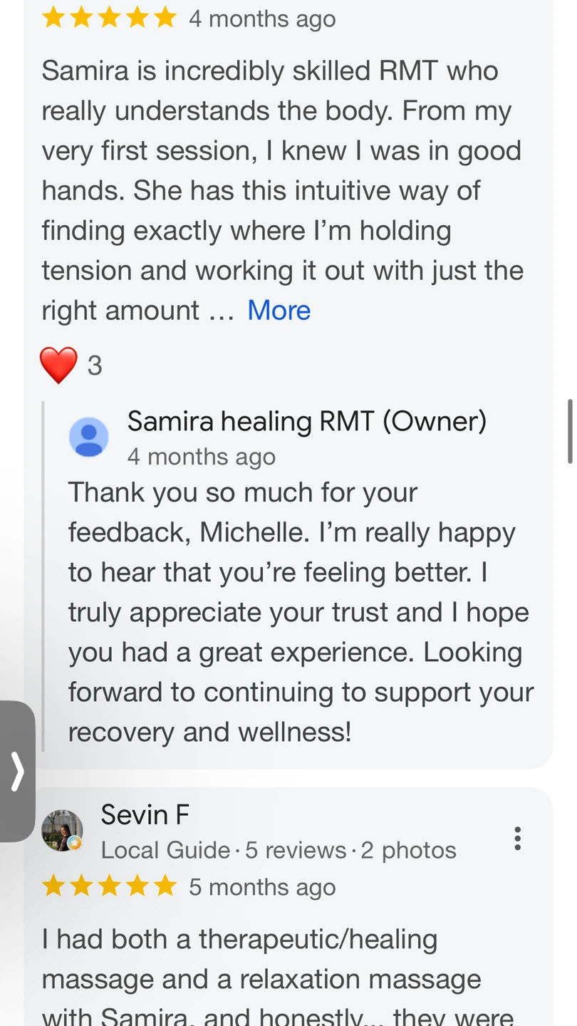 Samira Healing RMT Massage Therapy Session - photo 5