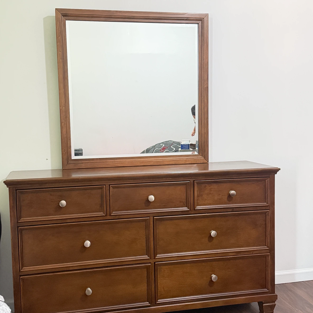 Wooden Dresser with Mirror