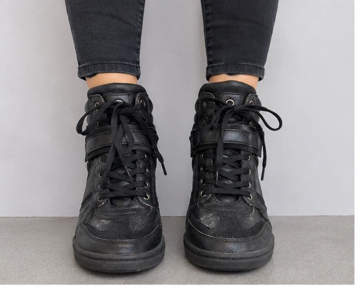 Black Wedge High-Top Sneakers - photo 2