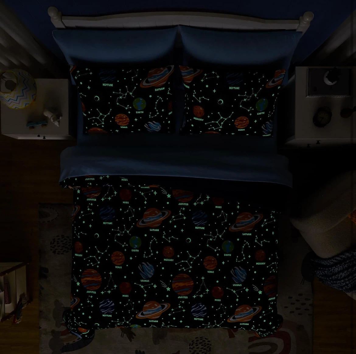 New 7pc Glow in Dark Comforter Set - photo 4