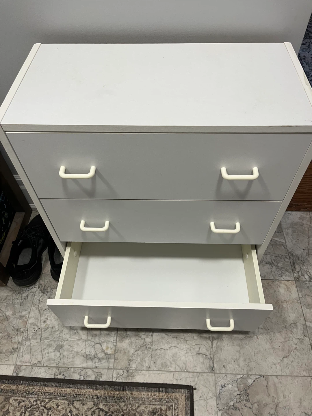 White 3-Drawer Dresser - photo 2