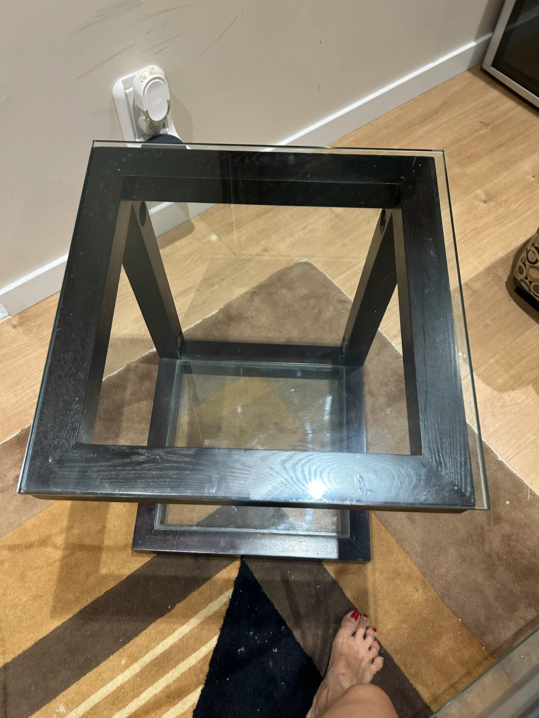 Glass and Wood Coffee Table - photo 2