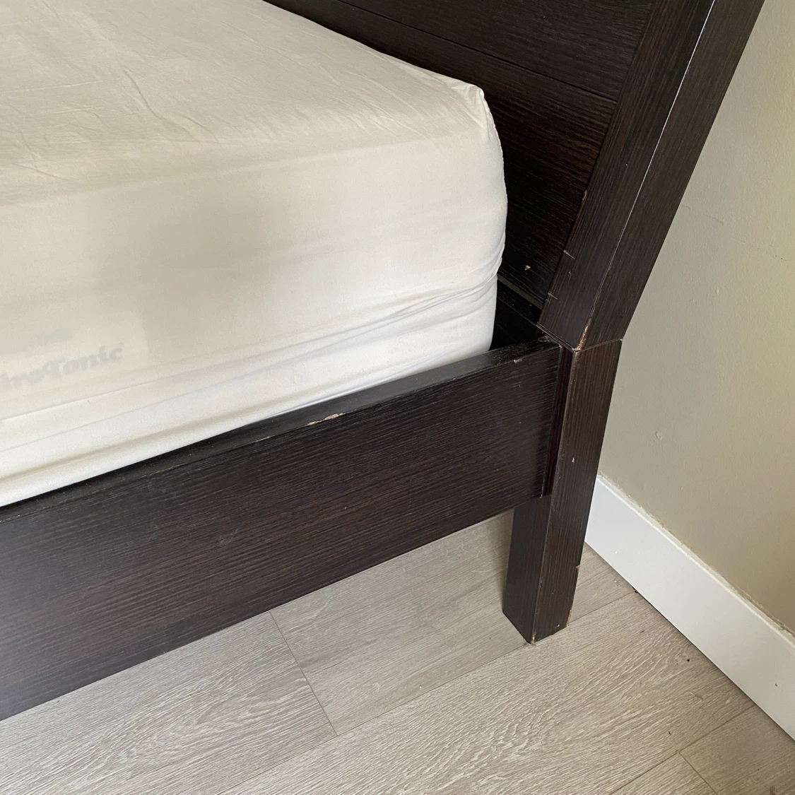 Dark Wood Queen Bed Frame - photo 3