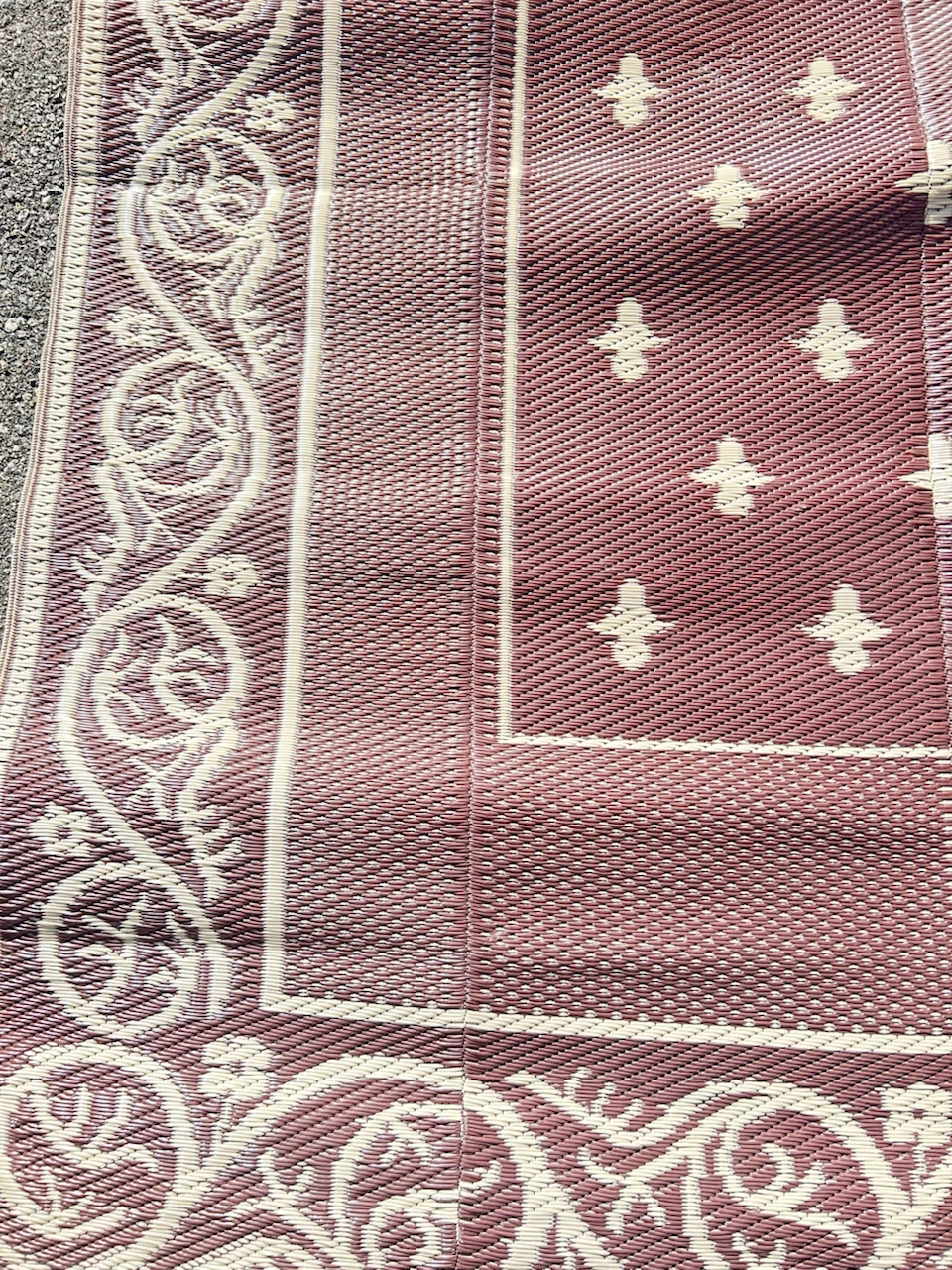 RV/Camping Woven Outdoor Mat - Brown and Cream - photo 2
