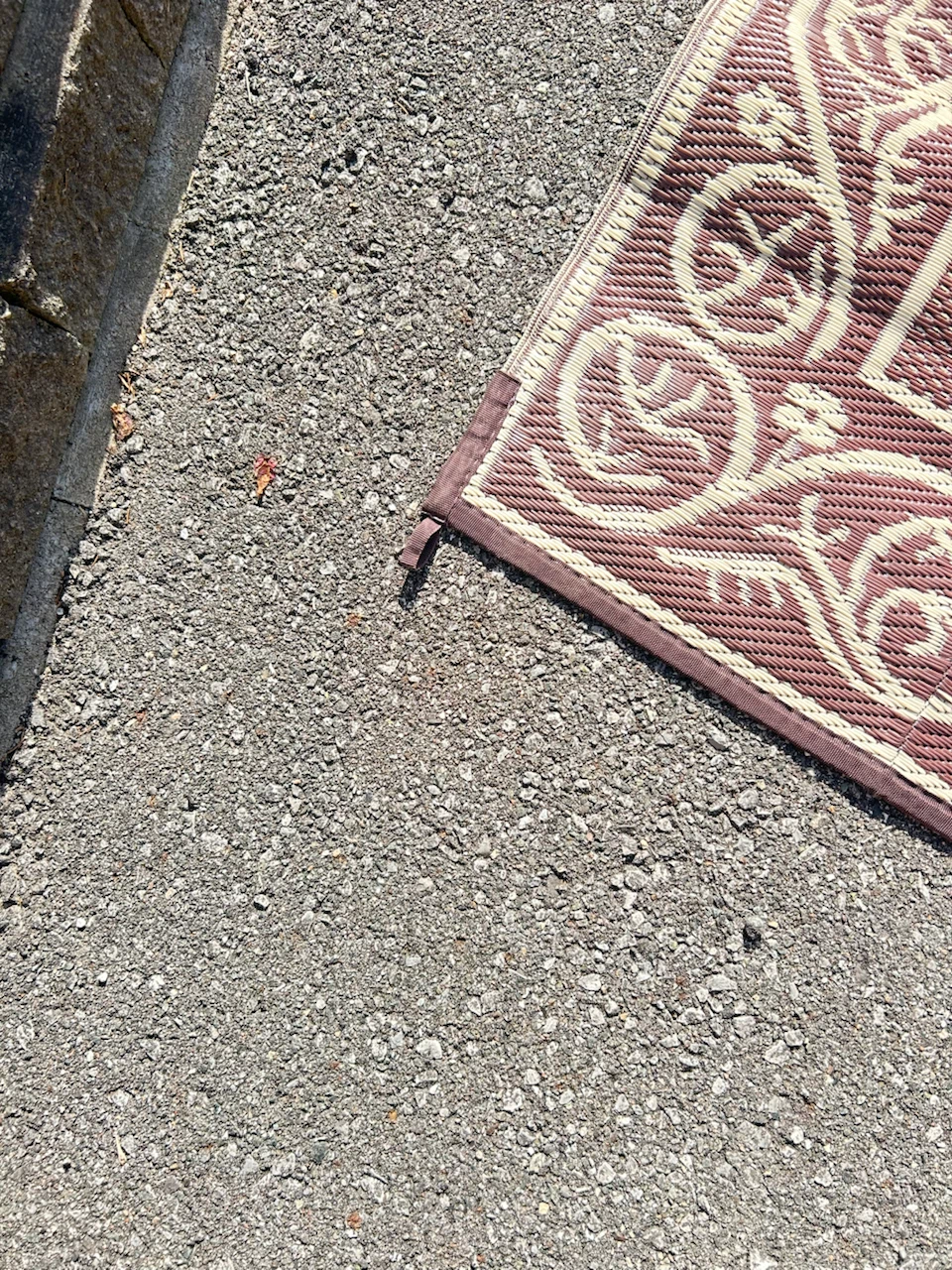 RV/Camping Woven Outdoor Mat - Brown and Cream - photo 3