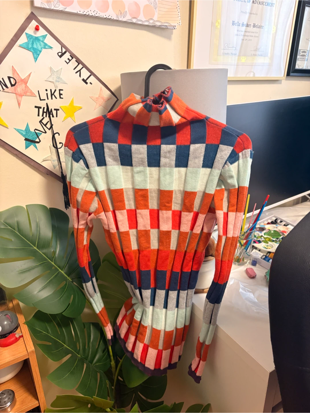 Striped Mock Neck Sweater - photo 5