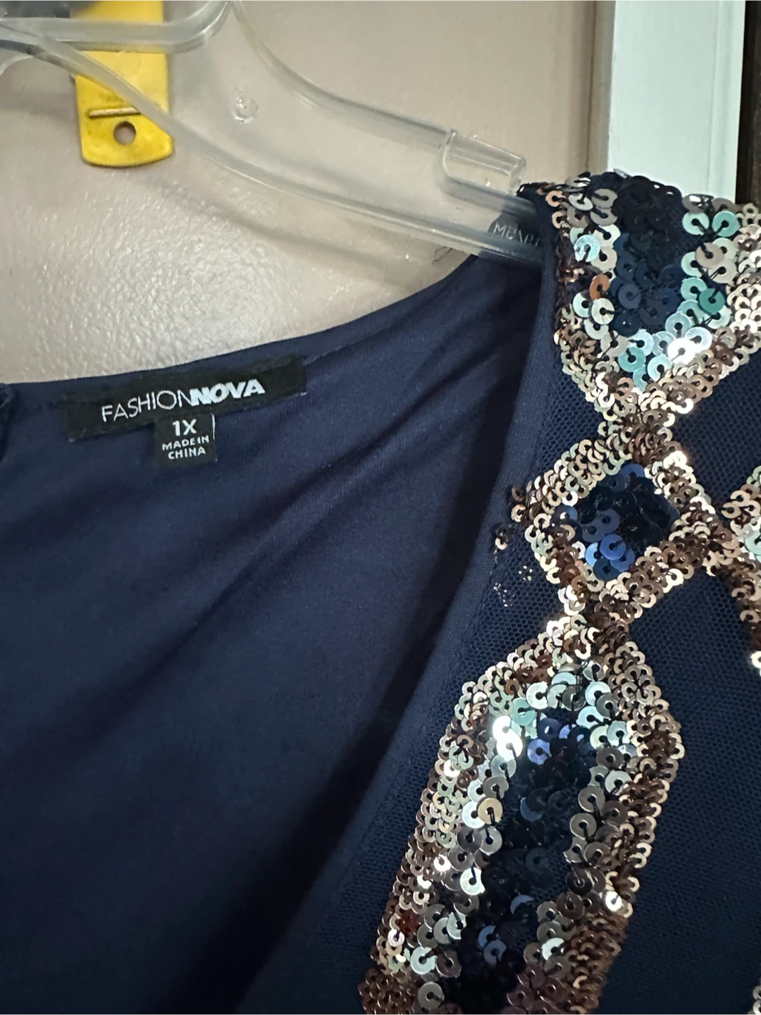 Fashion Nova Sequined Navy Dress 1X - photo 3