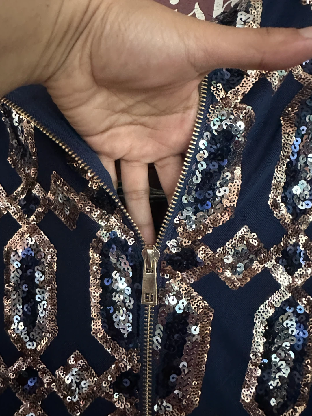 Fashion Nova Sequined Navy Dress 1X - photo 5