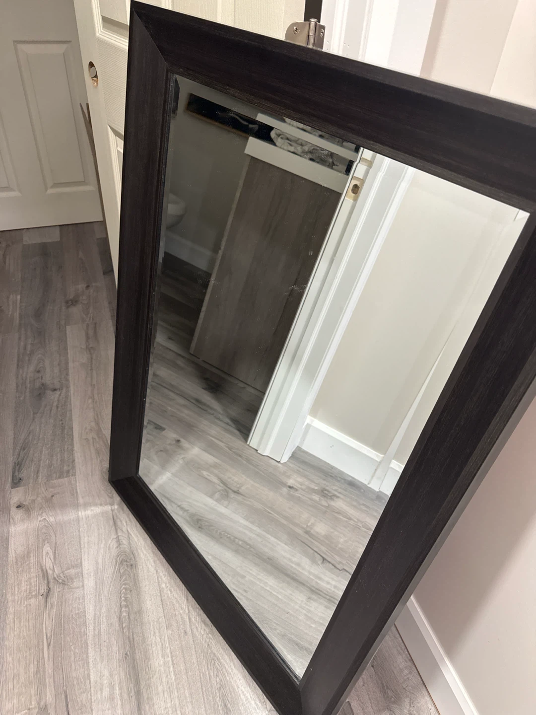 Framed Mirror - Dark Wood Finish