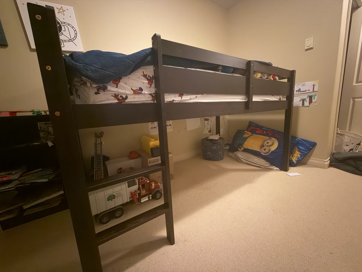 Twin size loft bed (with added lights) - photo 3