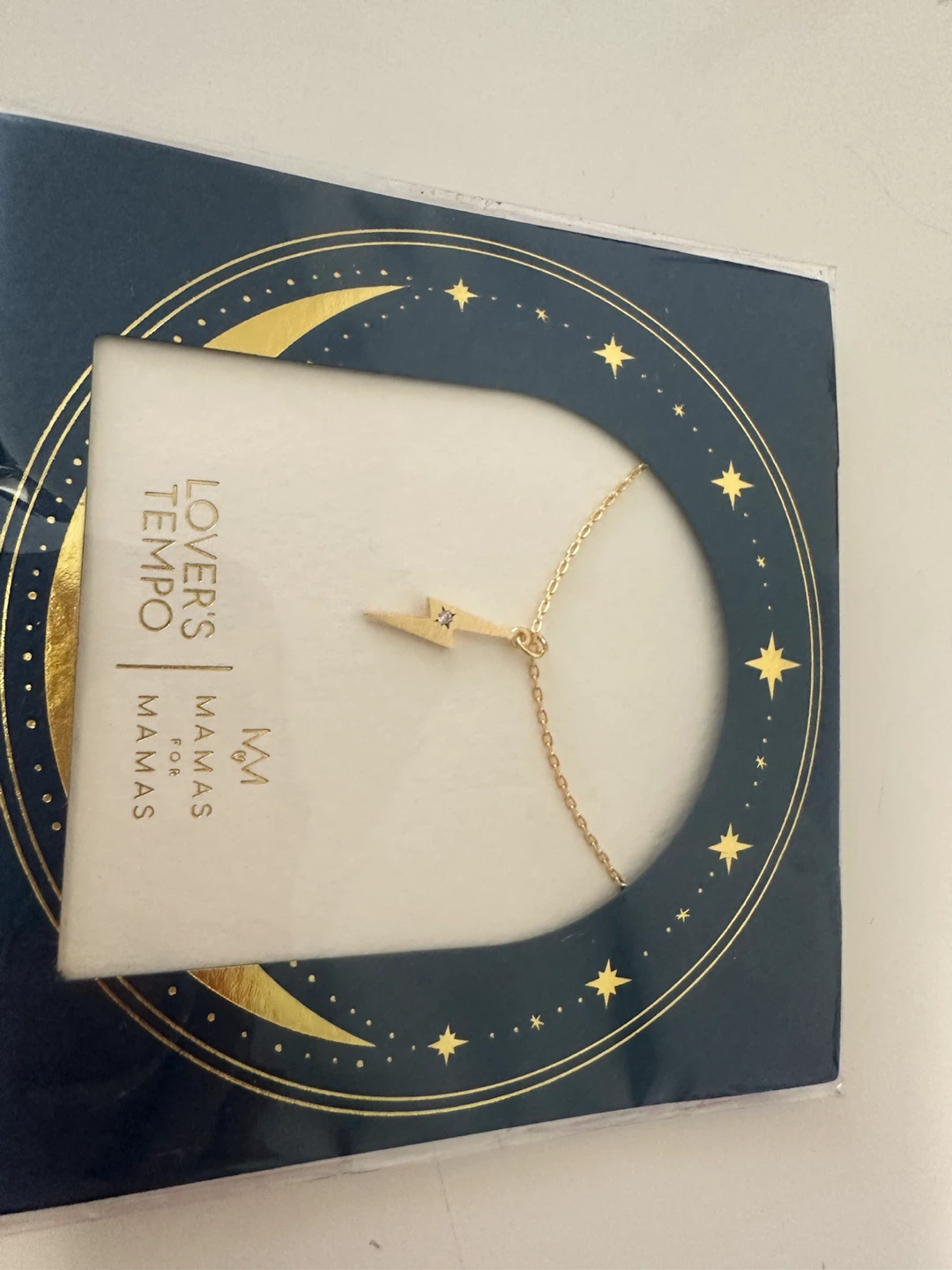 18k gold-plated brass lightning bolt Necklace - photo 2