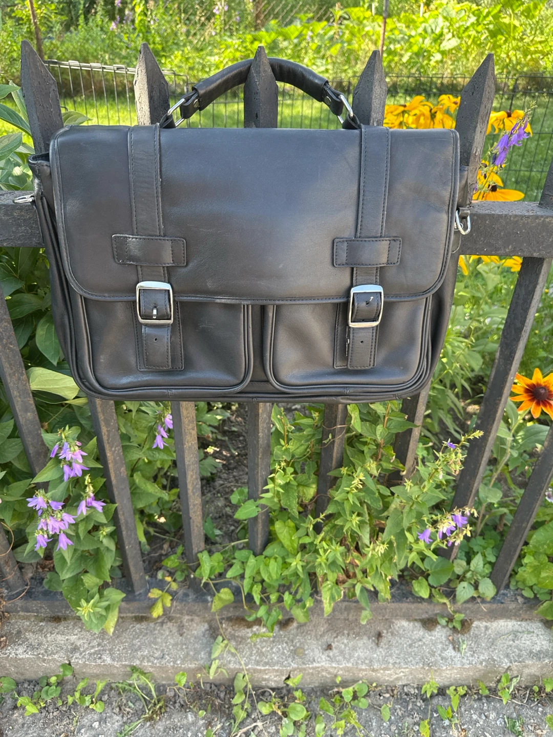 Black Leather Satchel Bag