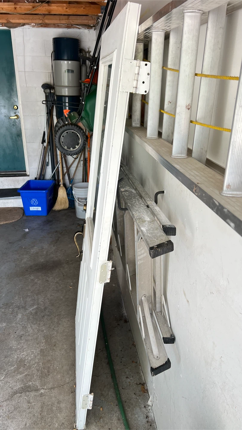 White Entry Door with Decorative Glass Panel - photo 3