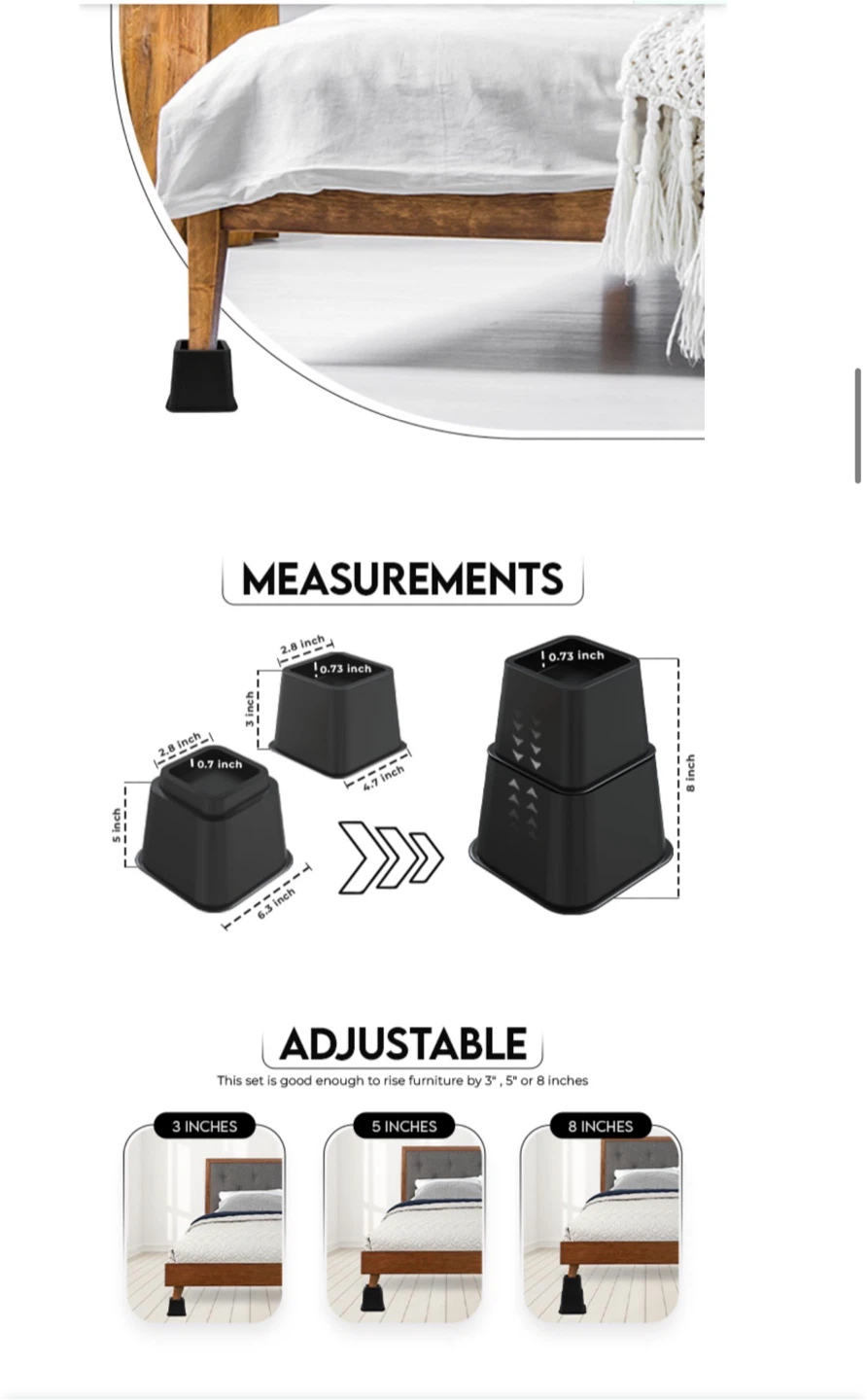 Utopia Bedding Adjustable Furniture Risers - photo 4