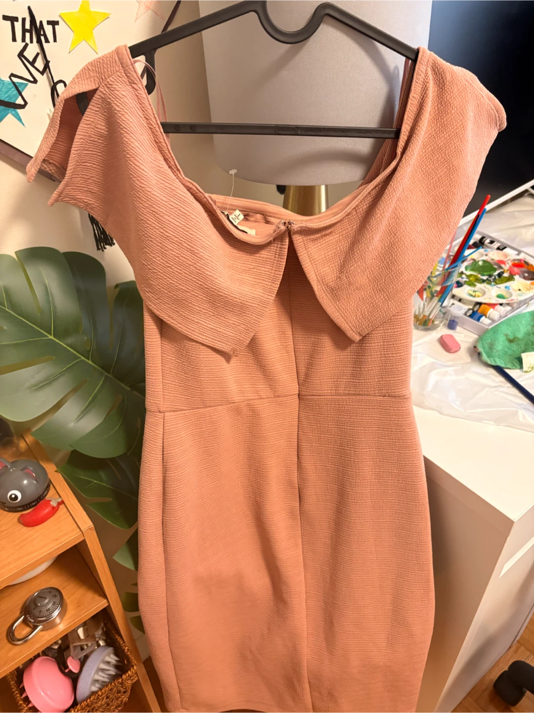 Women's Pink Off-the-Shoulder Textured Dress - photo 2