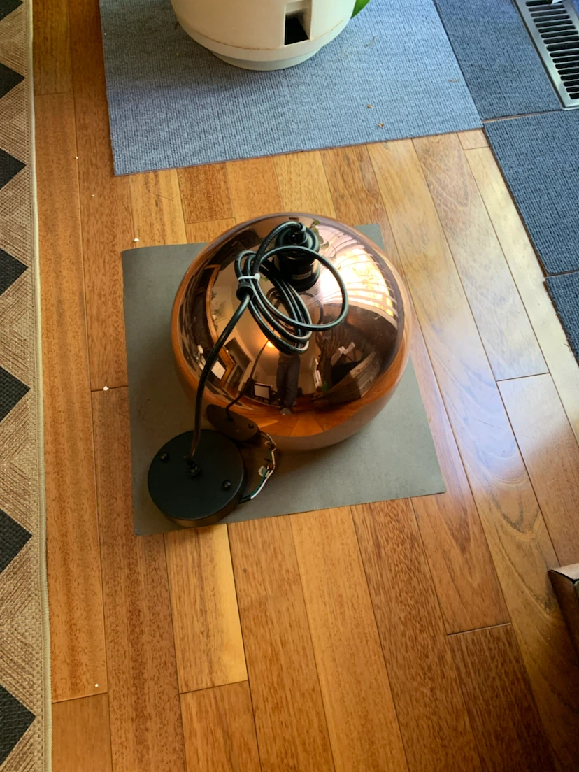 Vintage Copper Globe Pendant Light Fixture