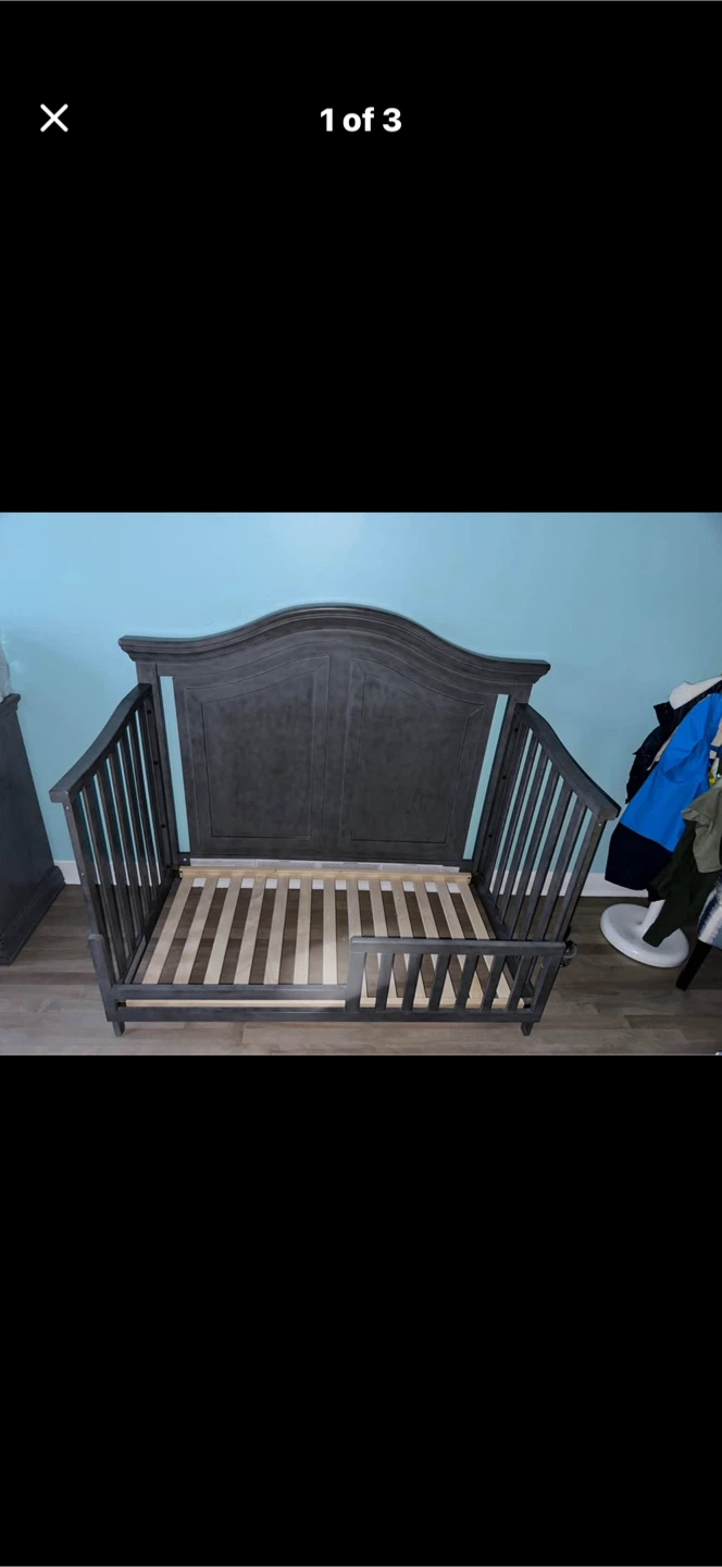 Grey Crib/Toddler Bed
