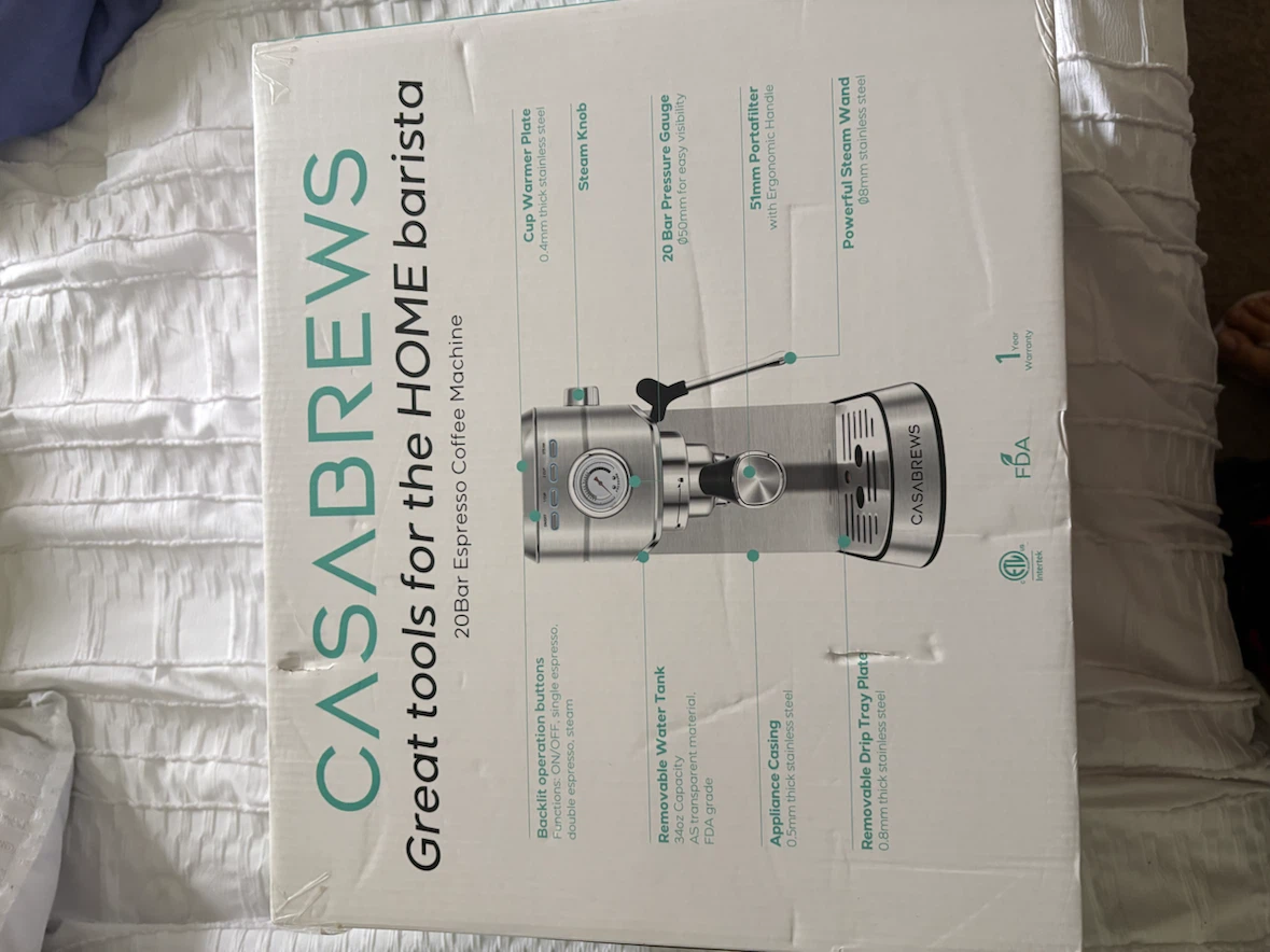 CASABREWS 20 Bar Espresso Coffee Machine - Silver - photo 2
