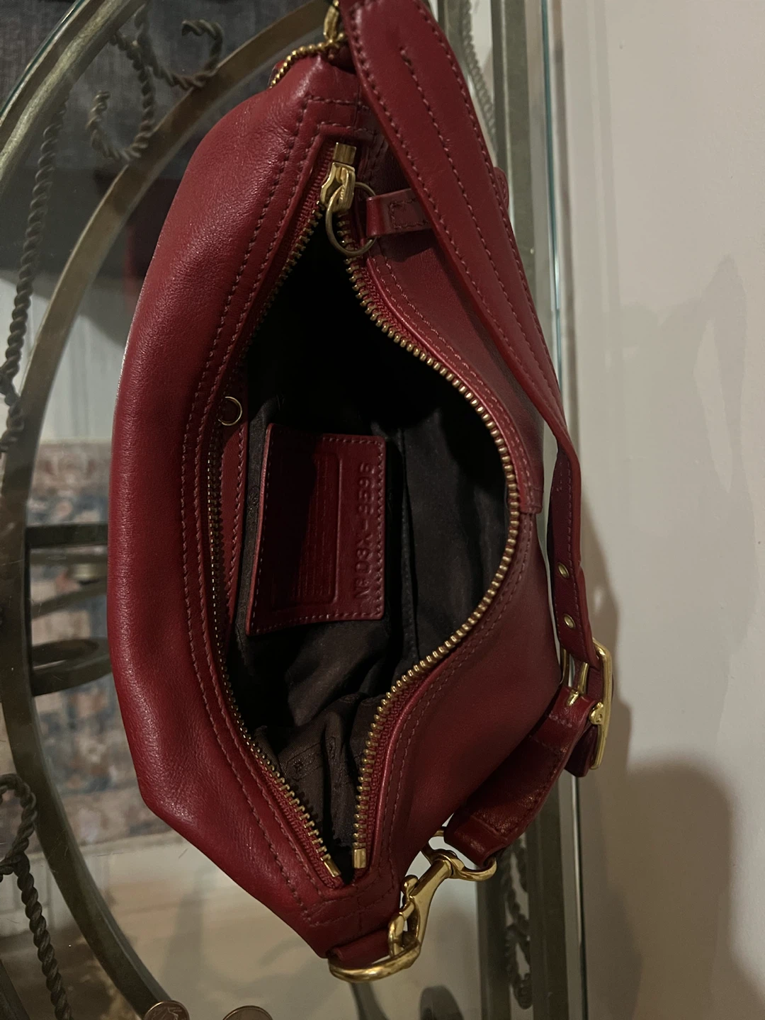 Coach Burgundy Leather Shoulder Bag