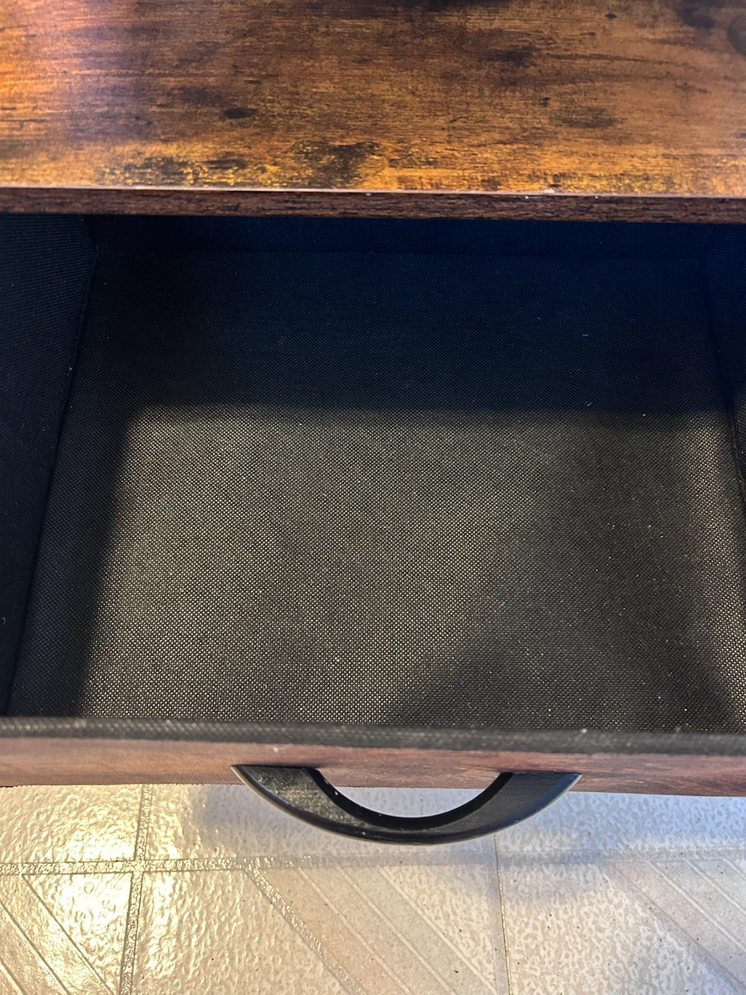 Rustic Wood 2-Drawer Nightstand with Charging Station - photo 4