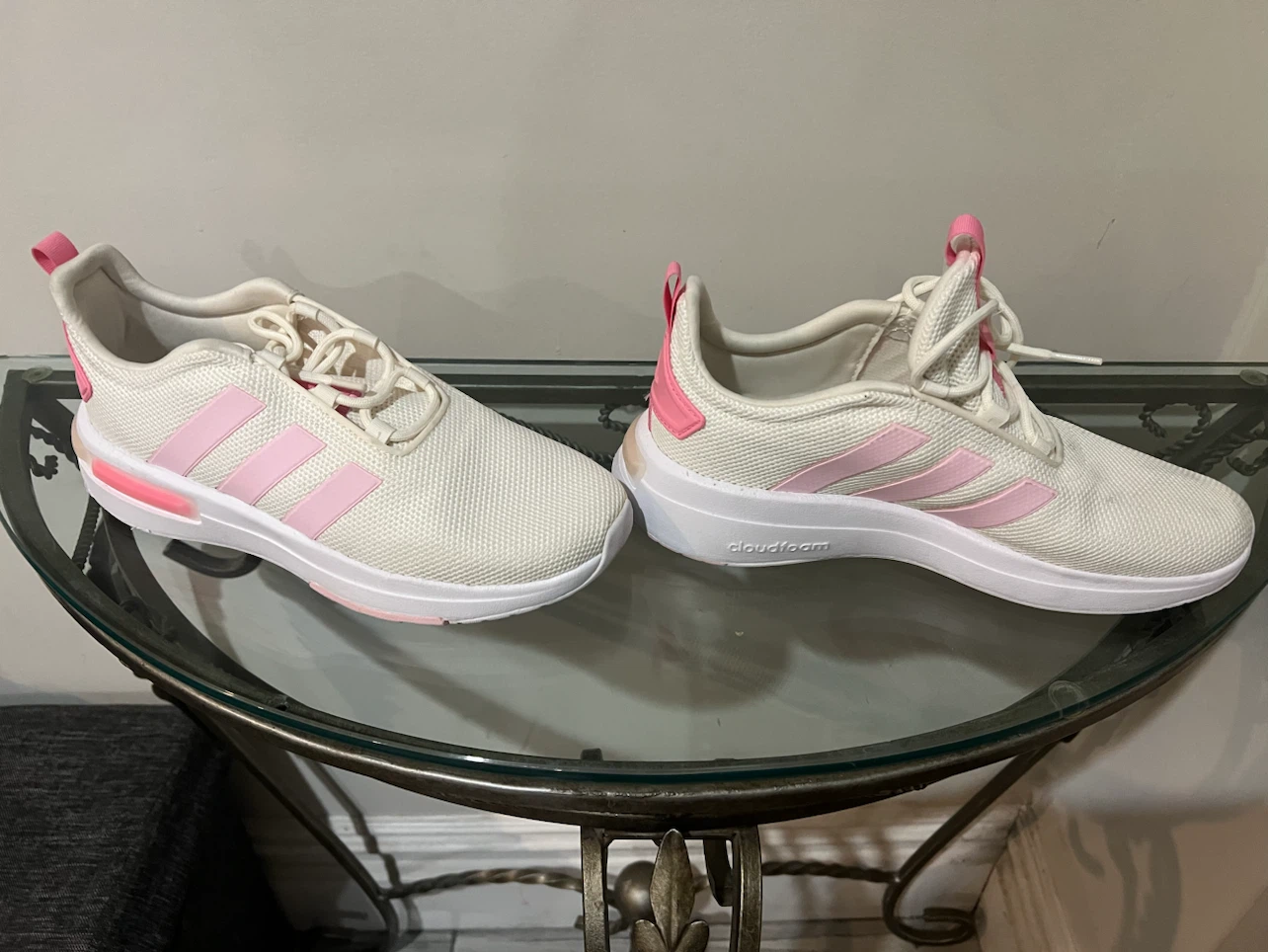 Adidas Women's Cloudfoam Shoes White/Pink